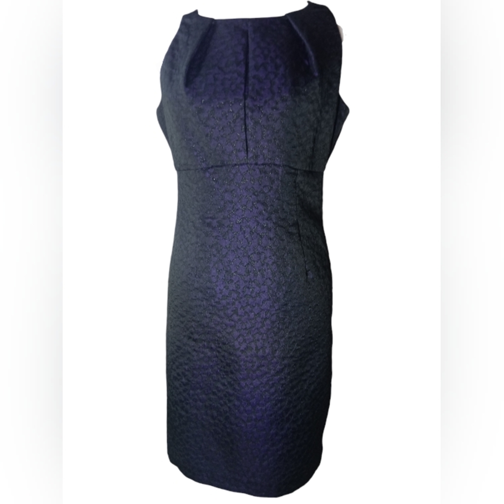 Taylor Party Dress Midi Purple Black and Metallic Size 4